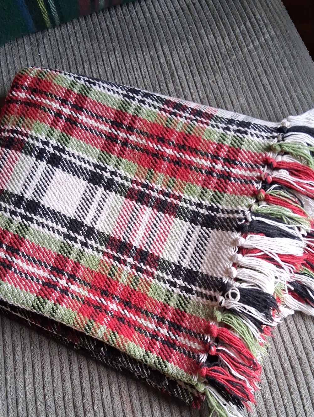 Primitives by Kathy Red, Black and White Plaid Woven Throw